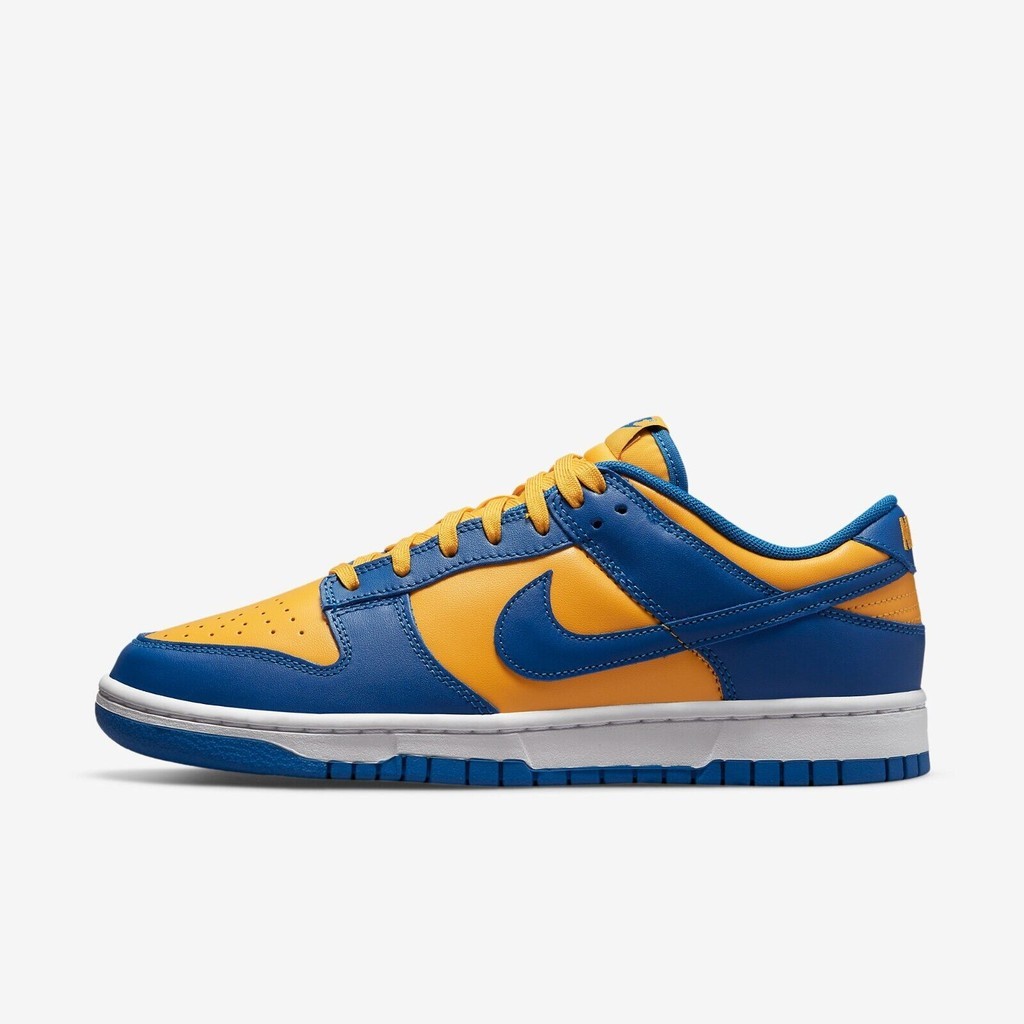 ใหม่ Nike Dunk Low Blue Jay And University Gold Shoes รองเท้าผ้าใบ (DD1391-402)