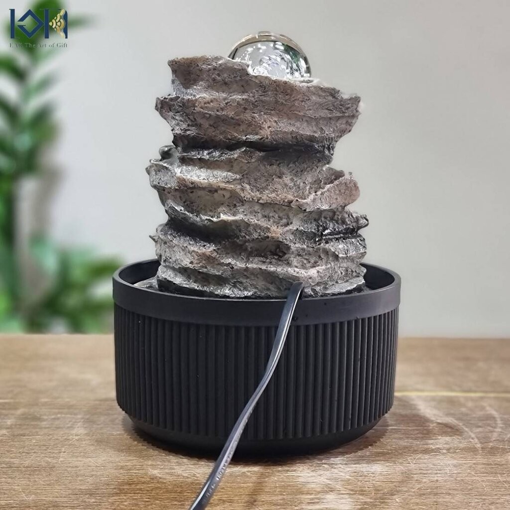 น้ำพุตั้งโต๊ะ รุ่นน้ำตกเงิน7156035โฉมใหม่ เสริมฮวงจุ้ยตั้งโต๊ะทำงาน น้ำพุแต่งบ้าน น้ำพุสวยๆ