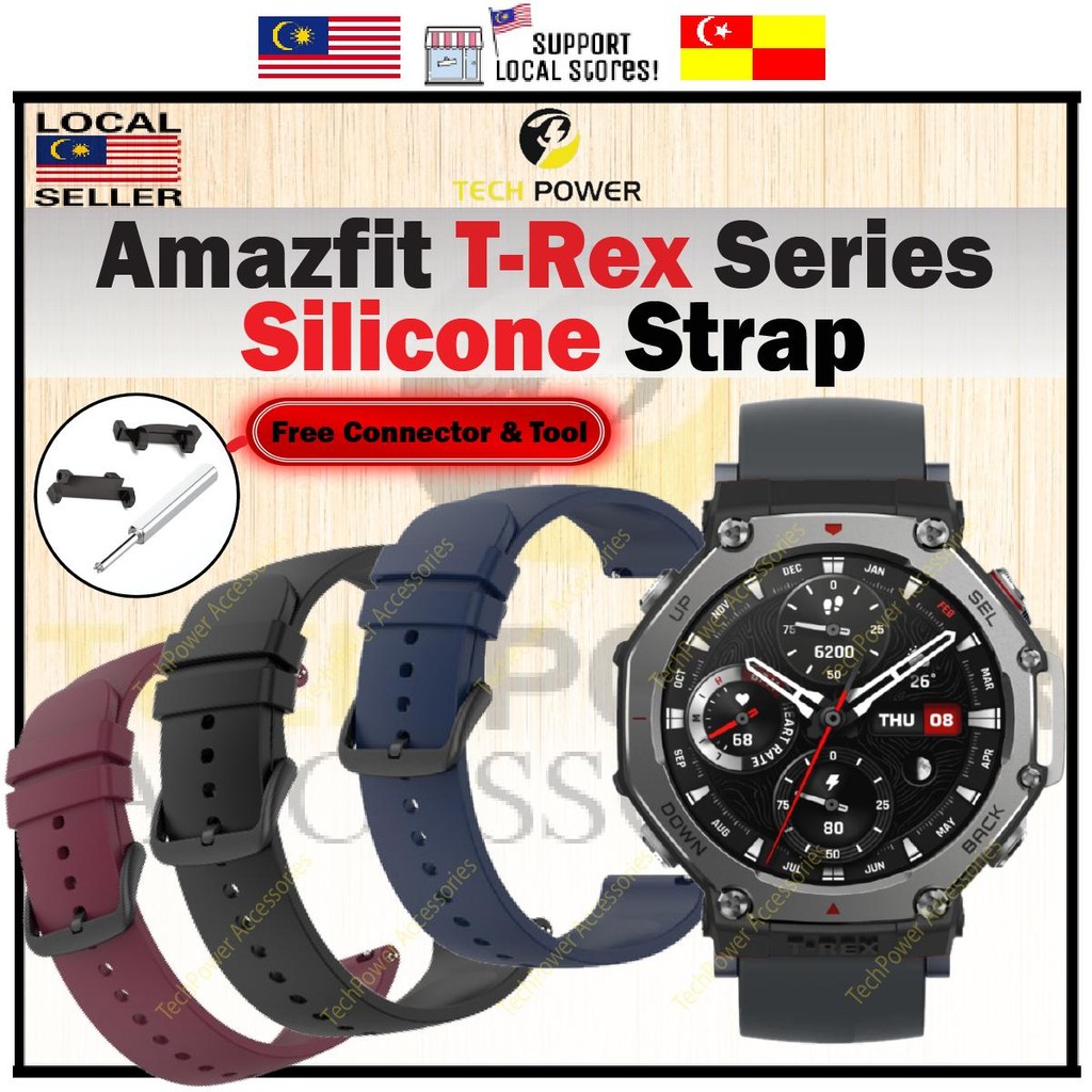 Amazfit T-Rex 3 /Amazfit T-Rex 2 Strap สายซิลิโคน 22MM, Tali Jam Amazfit T-Rex3 /Amazfit T-Rex2