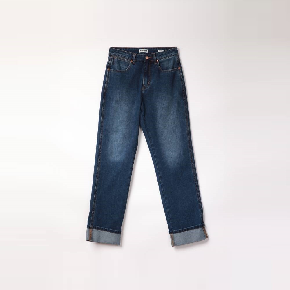 WRANGLER กางเกงยีนส์ผู้หญิง คอลเลคชั่น Legend Of Wrangler เอวกลาง ทรงตรง Sunset รุ่น WR S224WSUNN25 สียีนส์เข้ม