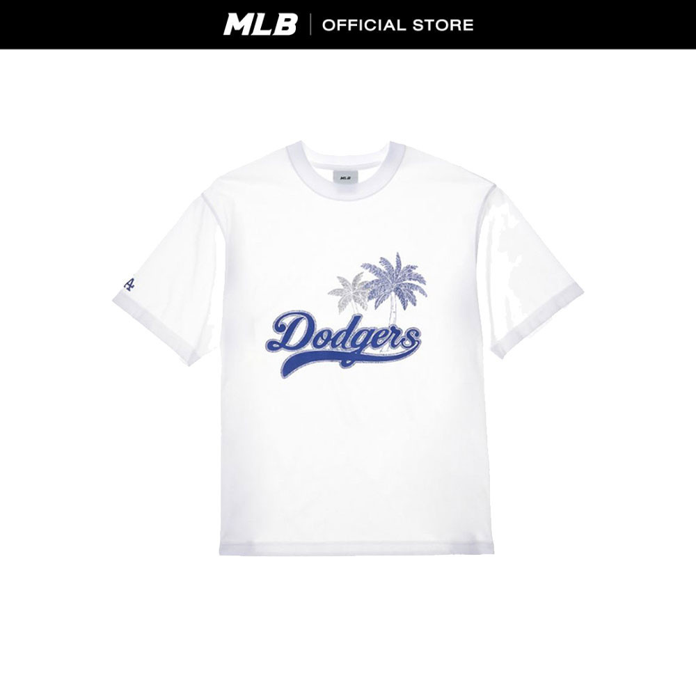 MLB เสื้อยืด ยูนิเซ็กส์ Summer Palm Tree รุ่น 3ATSX0343 07WHS สีขาว