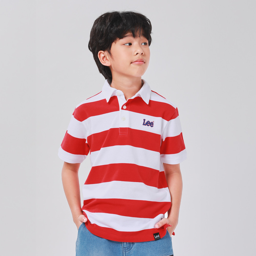 LEE KIDS เสื้อยืดโปโลเด็กผู้ชาย คอลเลคชั่น New Preps รุ่น LK F124BPOLN02 สีแดง