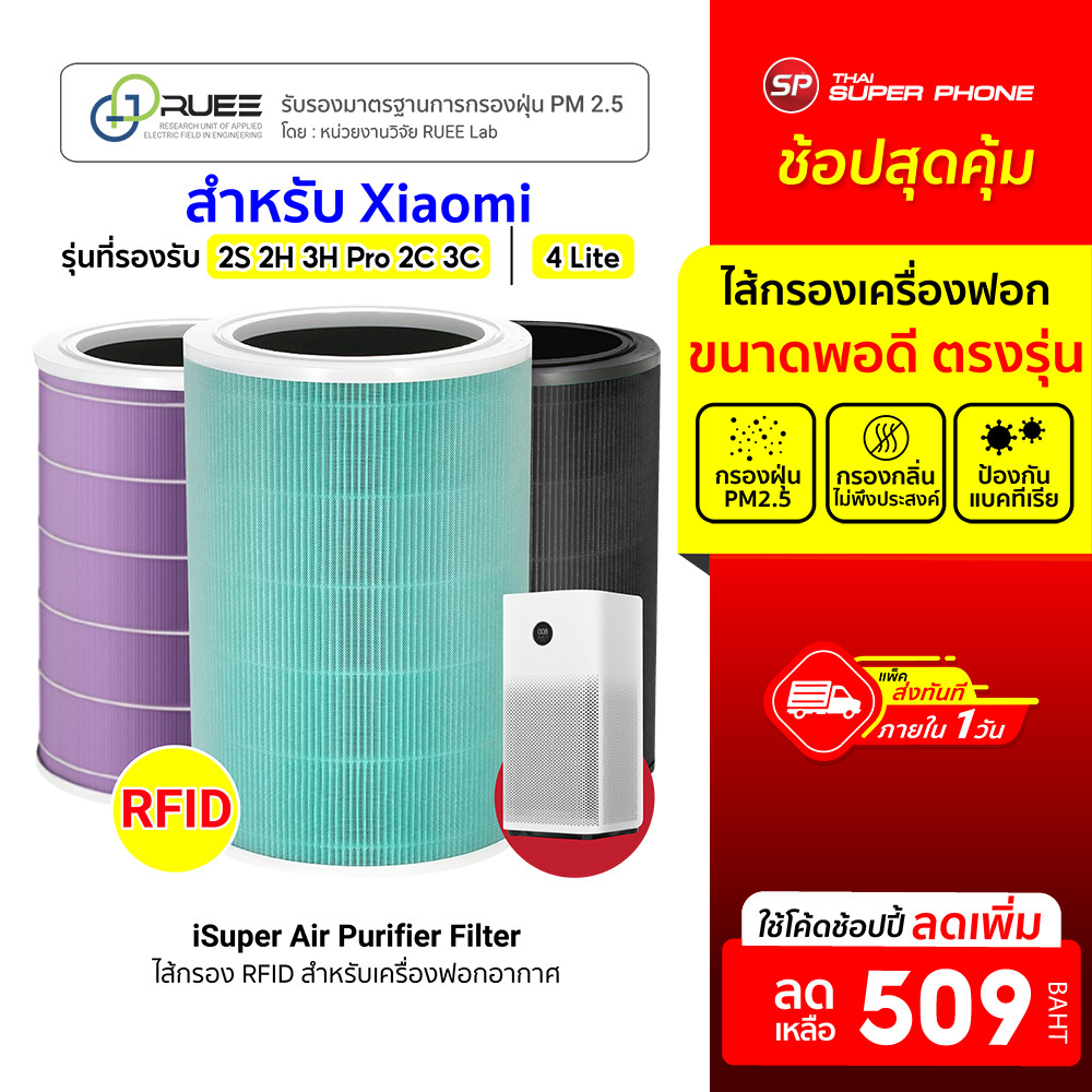 [ลดเหลือ 509] iSUPER ไส้กรอง RFID สำหรับ Air Purifier Filter 2S 2H 3H Pro 3C / 4 Lite / 4 Compact