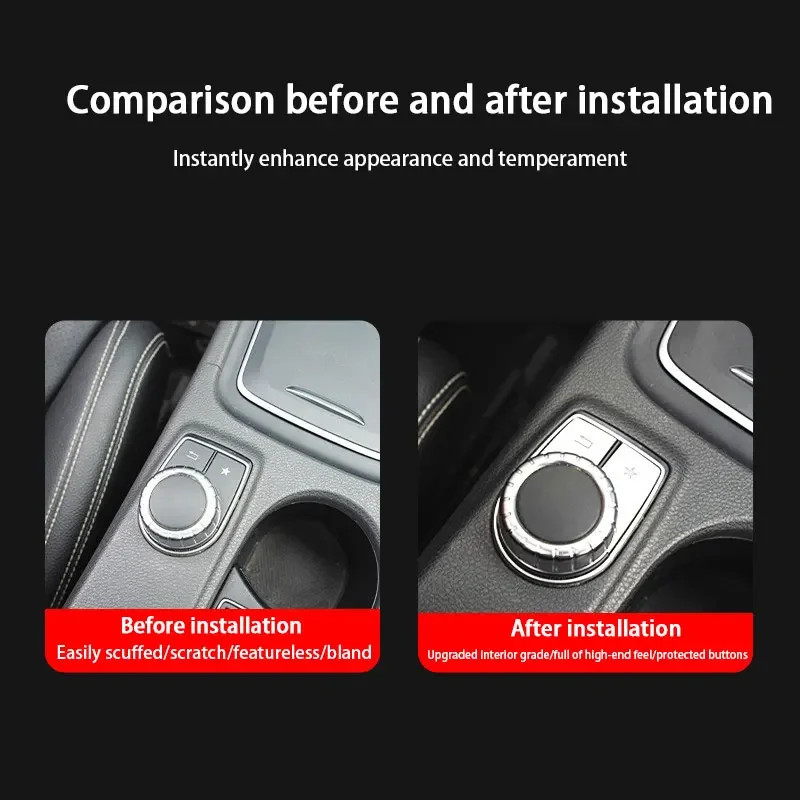 รถ Central Control มัลติมีเดียฟังก์ชั่นปุ่มสติกเกอร์การปรับเปลี่ยนสําหรับ Mercedes Benz GLA260 CLA200 A180 B260 A45 B Class W176 C117 W117 X156