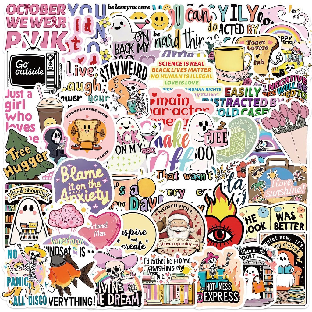 ❉ สติ๊กเกอร์ Emoji Slang Art Series 01 ตลก ❉ 50 ชิ้น/เซ็ตแฟชั่น DIY สติ๊กเกอร์กันน้ํา Doodle สติ๊กเก