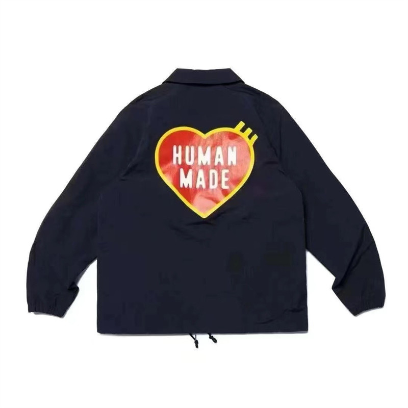 ❤❀ [คลังสินค้าพร้อม] ❤ Humanmade Casual Turndown Collar เสื้อสเวตเตอร์ถักแขนยาวการพิมพ์แจ็คเก็ตเหมาะสําหรับทั้งชายและหญิง