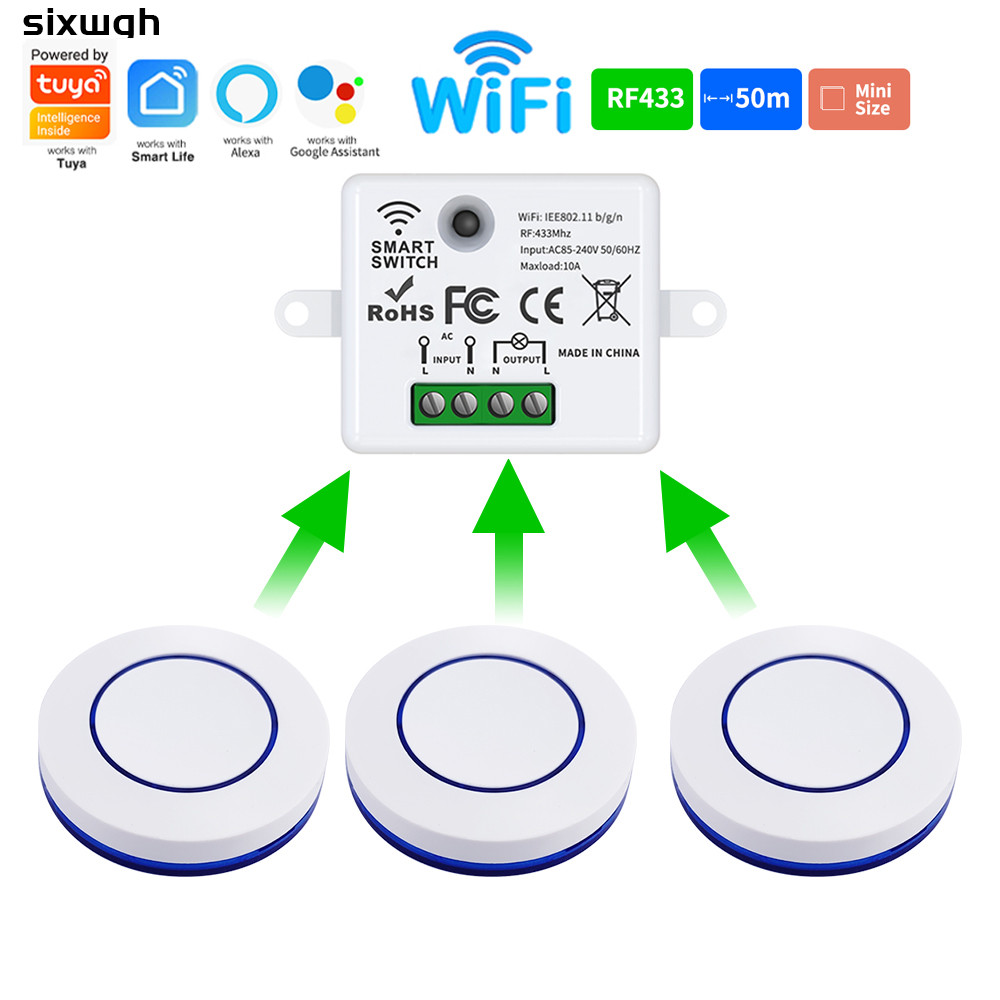Tuya WiFi switch สมาร์ทสวิตช์สวิตช์สวิตช์ไร้สายรองรับ Smart Life APP ทํางานร่วมกับ Alexa Google Home