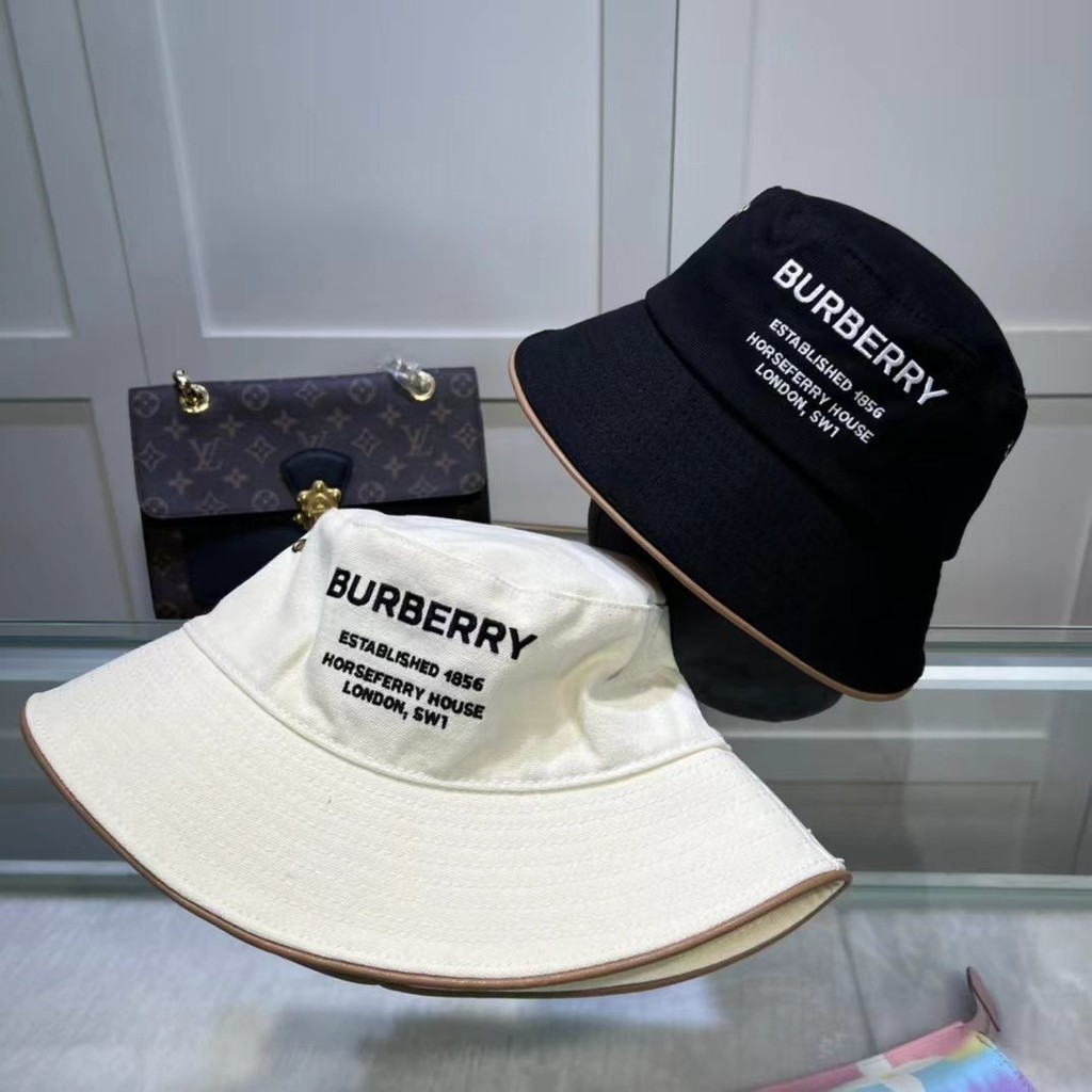 Burberry2076 Summer Bucket Hat ครีมกันแดดฤดูใบไม้ผลิฤดูร้อนหมวกกันแดด