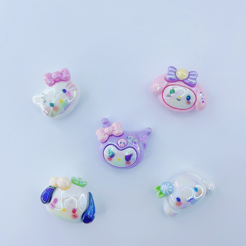 เรซินการ์ตูนชุบ UV Sanrio รูตรงลูกปัด diy ห่วงโซ่โทรศัพท์มือถือพวงกุญแจวัสดุอุปกรณ์เครื่องประดับ
