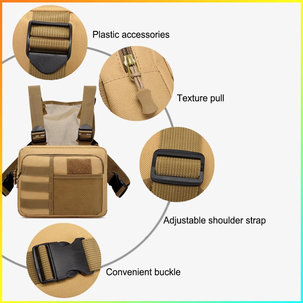 รถมอเตอร์ไซค์รถยนต์★ Chest Rig Packs Fashion Punck Chest Bag Oxford Multifunctional for Hiking Sports