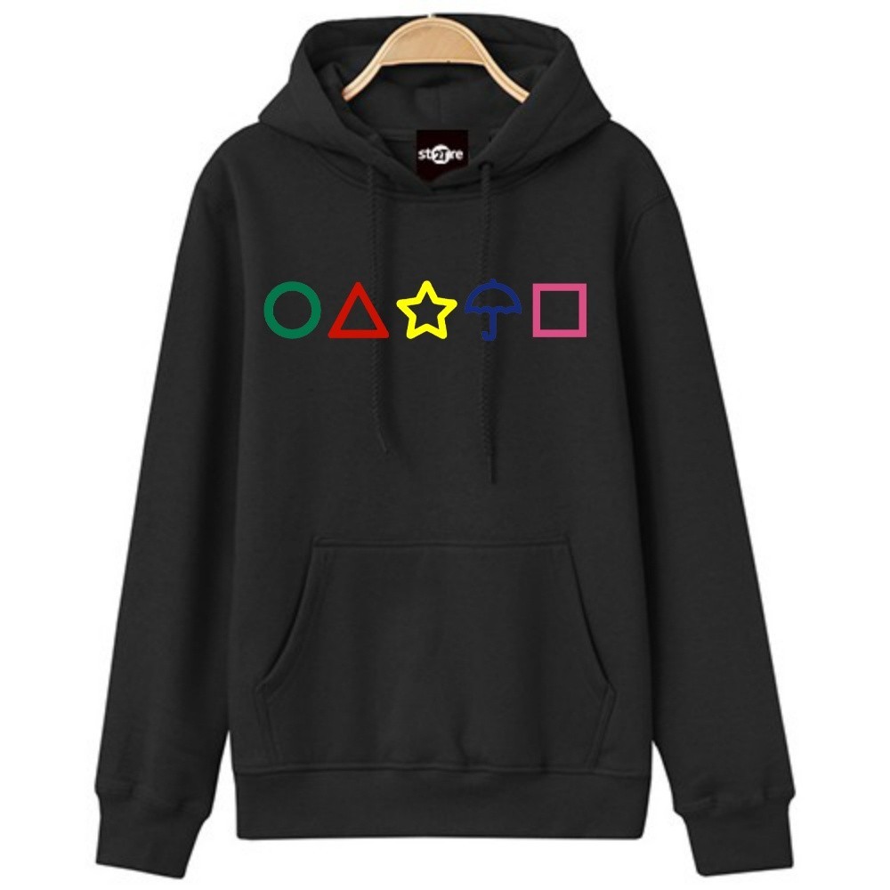 😆ผ้าฝ้าย Hoodie😆 เสื้อฮู้ด SQUID GAME (เสื้อสเวตเตอร์หมวก SQUID GAME) M-3XL