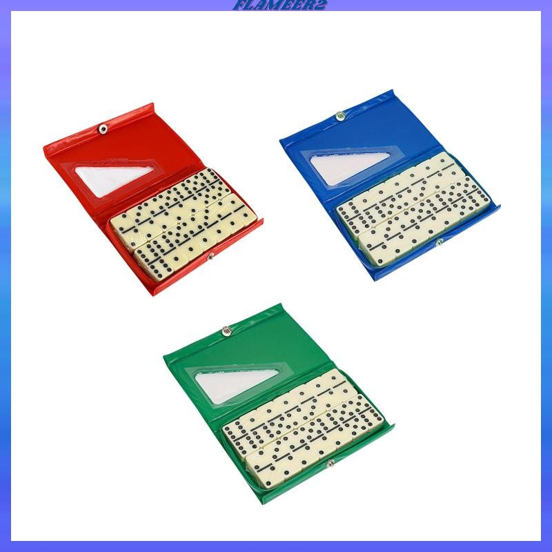[Flameer2] Dominos Set Table Game Family Game Fun Game Night Educational Toy 28 ชิ้น Double Six Domi