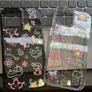 🎈GOOD🎈เคส iPhone 17 IP11 เคสใสแบบแวววาว TPU นุ่มสีสันสด ลายการ์ตูนสีสันสดใสน่ารัก Compatible IPXS 12 13 14 15 16 PRO MAX