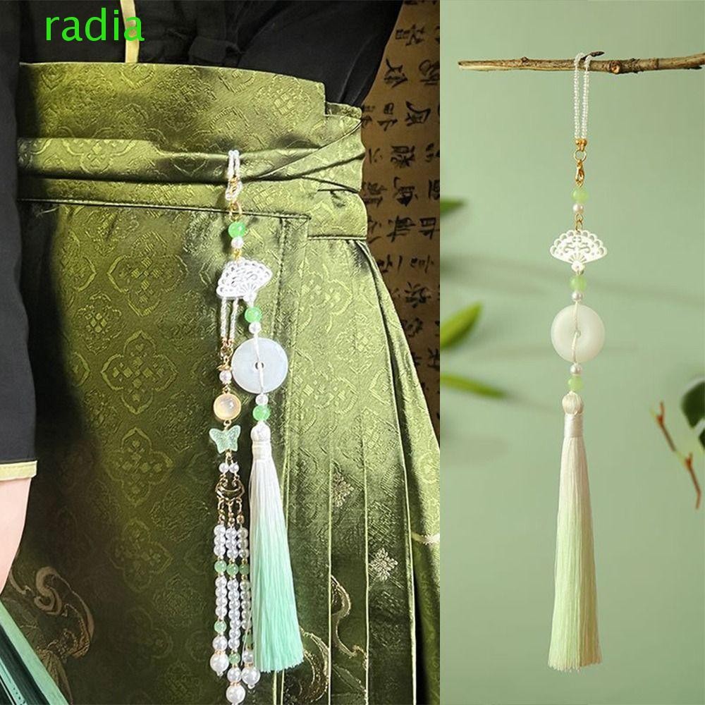 Radiantzap Hanfu พู่จี้,สไตล์จีนโบราณ Hanfu ชุดสวมใส่,แฟชั่นแขวนสาวเครื่องแต่งกายเอวเครื่องประดับพวงกุญแจ