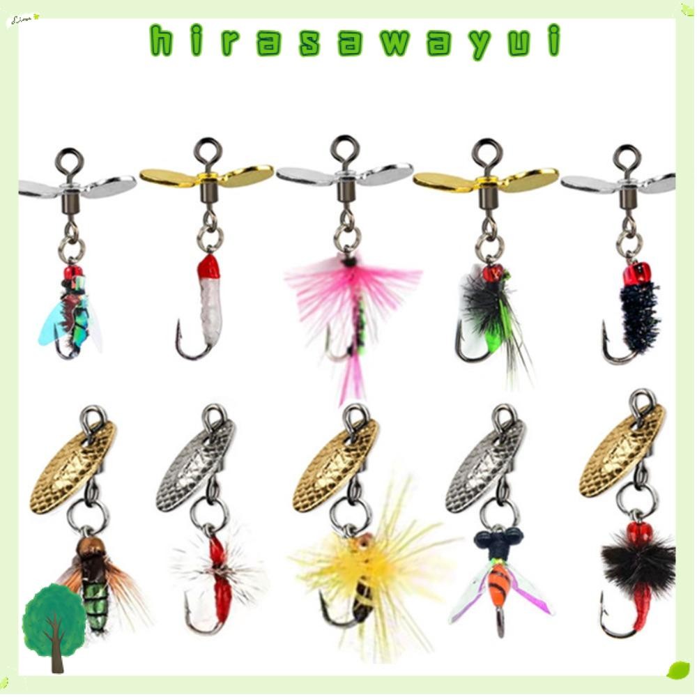 Hirasawayui 10 ชิ้น Bionic Fly Fishing Bait, Fly Fishing Lures Kit แมลงวันปลาเทราท์ Jigs, Fly Fishin