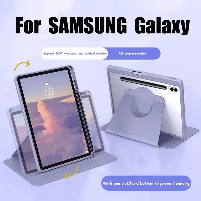 009.หมุนได้ 360° เคส สำหรับ Samsung Galaxy Tab S10 S10Fe S9 S9Fe S9Plus S7 S7Fe A9Plus A11 A9 Plus A7 lite S6lite