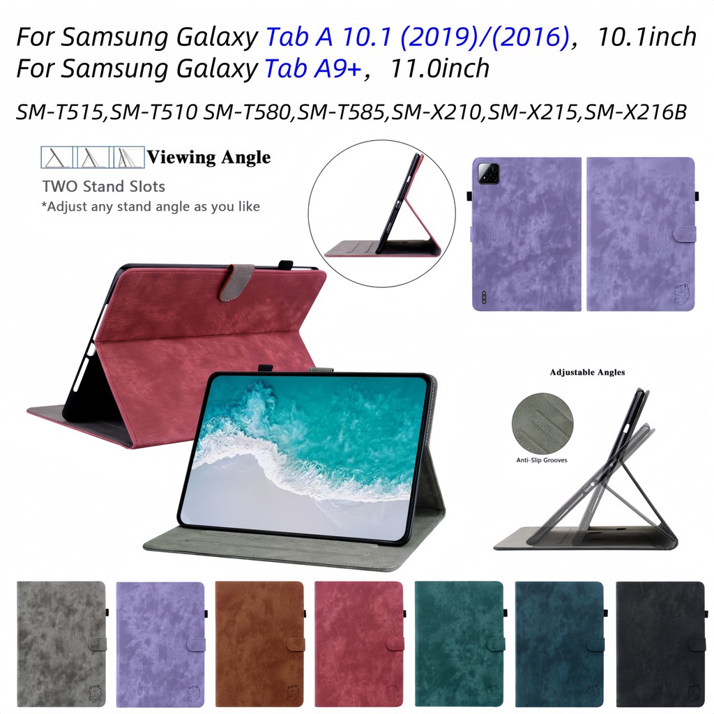 สําหรับ Samsung Galaxy Tab A 10.1(2016) (2019) A9 + Plus คุณภาพสูงอเนกประสงค์หนังฝาครอบ SM-T580 T585