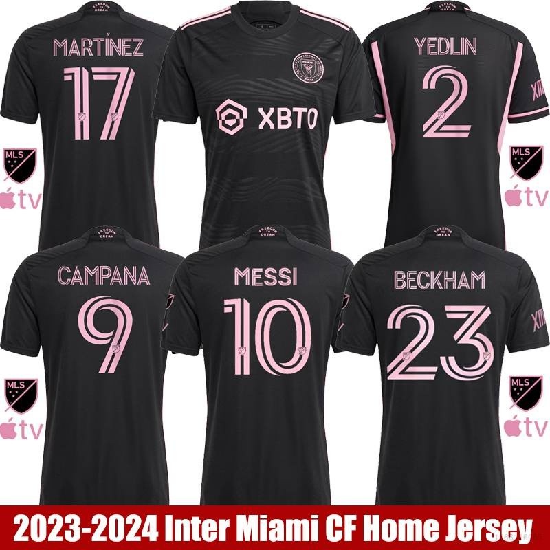YB 2023-2024 Inter Miami Away Yedlin Messi Beckham Martinez Campana Jersey Football Tshirts Sports T