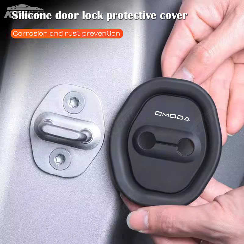 Omoda ฝาครอบล็อคประตูรถป้องกันตกแต่งประตู Shock Pad ซิลิโคนอุปกรณ์เสริมสําหรับ Chery Omoda E5