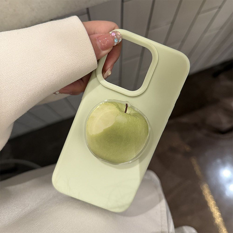 Insขาตั้งAppleสีเขียว15 NicheเหมาะสําหรับiPhone16เคสโทรศัพท์13สไตล์เกาหลี14pro max SoftหญิงบางLight 