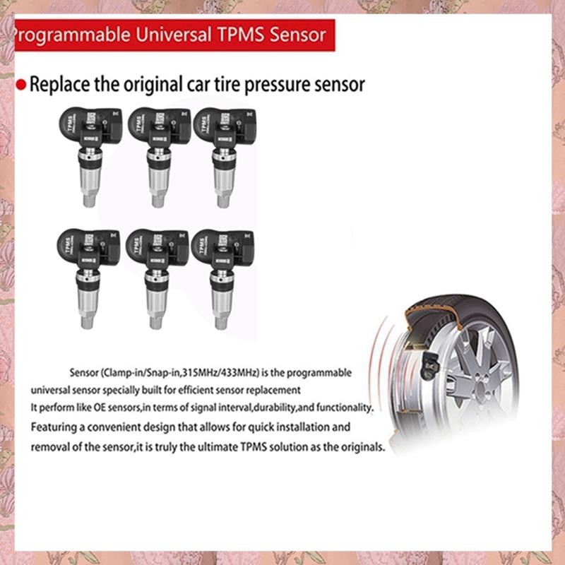 [h3w732xnj.ph] 6 ชิ้นโปรแกรม MaxiTPMS เซ็นเซอร์ความดันยางสําหรับเครื่องมือ TS408 TS508 ITS600 315MHZ