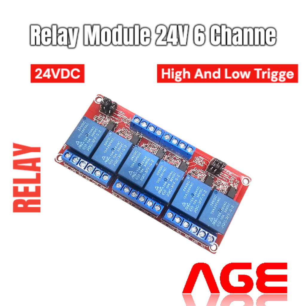 Relay Module 24V 6 Channel isolation High And Low Trigger 250V/10A