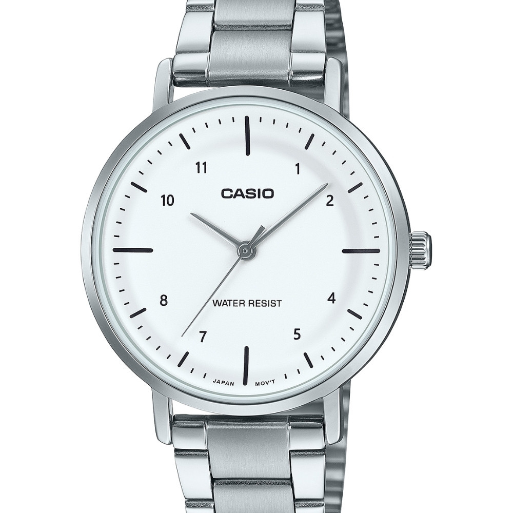 CASIO นาฬิกาข้อมือ CASIO รุ่น LTP-VT03D-7BDF สเตนเลสสตีล สีขาว