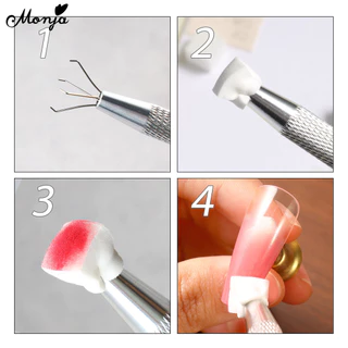 Monja ฟองน้ําจับคลิปชุดปากกา Pat Coloring Stamping Soft โฟม Gripper เล็บฟองน้ํา เล็บออกแบบเครื่องมือ