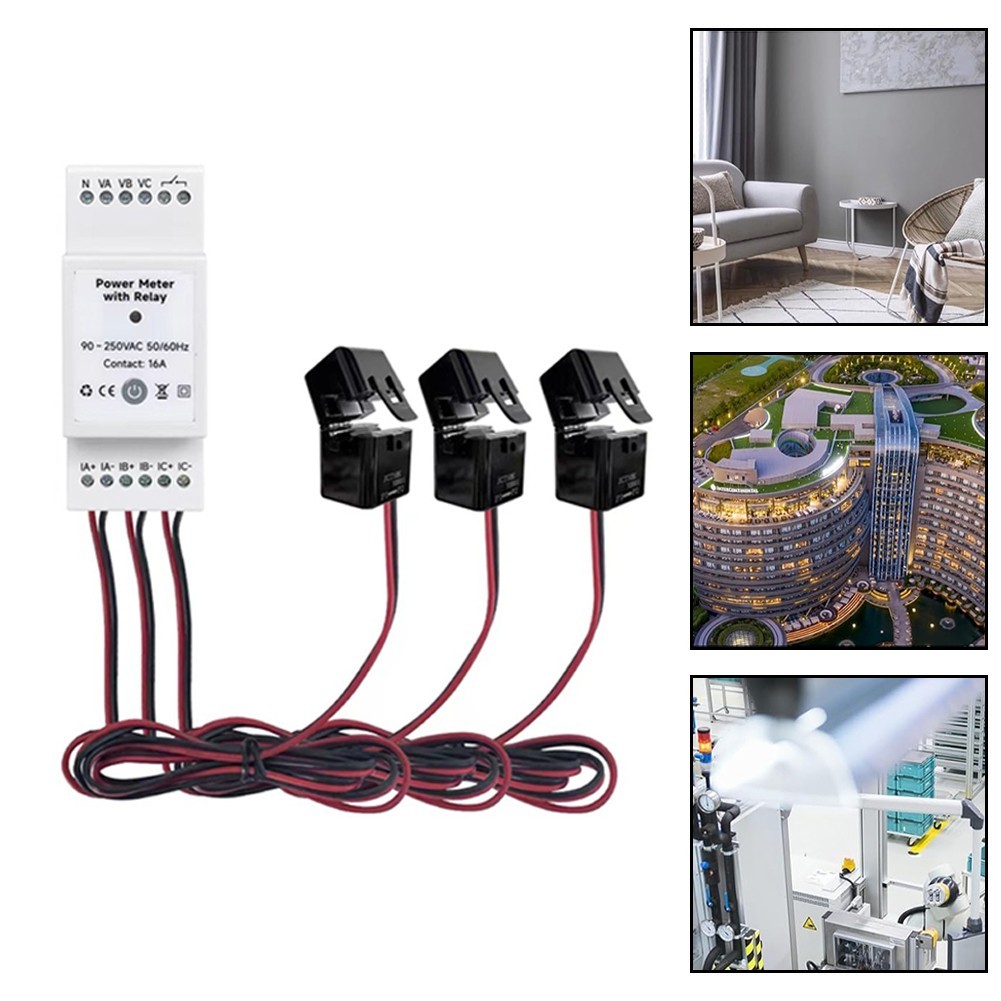 <bestshe>สําหรับ Tuya สําหรับ Smart Din Rail Power Monitor แรงดันไฟฟ้าปัจจุบัน 3-Phase Wifi Energy M