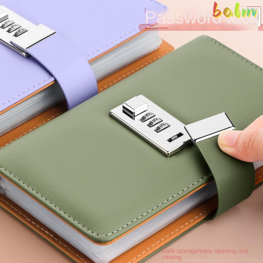 BALM 100 ซองเงินประหยัด Challenge ประหยัดเงินพร้อมรหัสผ่านล็อค Mini Binder Saving Challenge, ของขวัญความจุขนาดใหญ่นํากลับมาใช้ใหม่ PU Saving Challenges แผ่นคู่