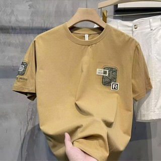 Unique Printed Short-Sleeved T-Shirt Men Summer Korean Version New Style Round Neck Top