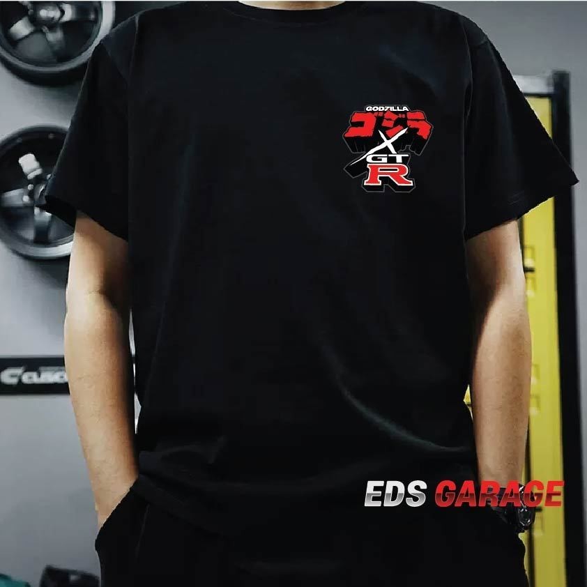 Gtr35 ญี่ปุ่นทําผ้าฝ้ายพิมพ์รอบคอเสื้อยืดผู้ชายผู้ขายท้องถิ่นเสื้อยืดกราฟิก R35 Godzilla Skyline GTR