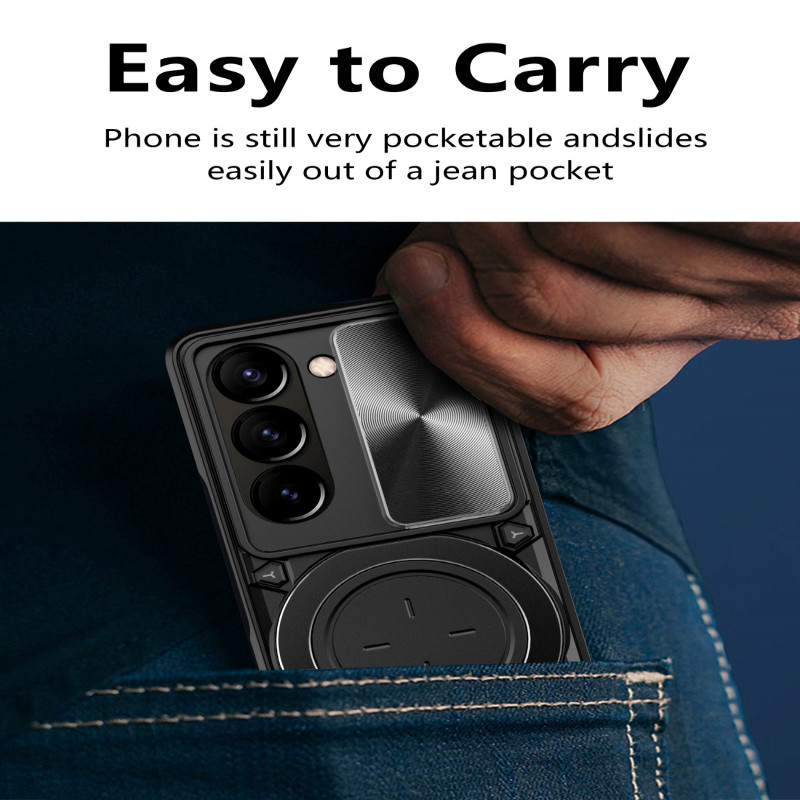 ชุดเกราะกันกระแทกสำหรับรถยนต์ วงแหวนแม่เหล็กสำหรับยึด ป้องกันหน้าต่าง เคสป้องกันเลนส์สำหรับ Samsung Z Fold 7 6 5 4 ป้องกันการตกหล่นแบบทหาร ปกหลังแข็ง - รูปที่ 7