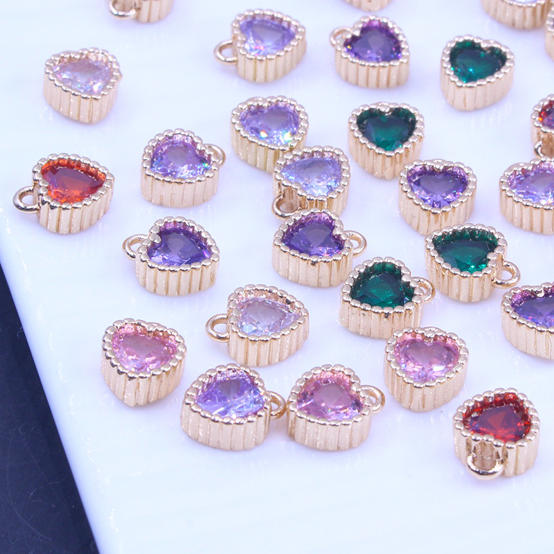 Rare Earth Glass Micro-Inlaid เดี่ยวแขวนหัวใจ Handmade DIY เครื่องประดับอุปกรณ์เสริมจี้สร้อยข้อมือสร
