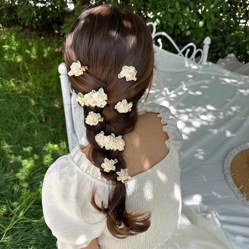 กิ๊บติดผมดอกมะลิสีขาวแฟชั่นเกาหลีสําหรับนักเรียนหญิงเครื่องประดับผมของขวัญ