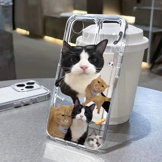 แมวน่ารัก เคสใส for Samsung A17 A07 A33 A34 A35 A36 A57 A37 S26 Ultra A53 A54 A55 A56 5G A26 A16 A15 A14 A13 A71 A73