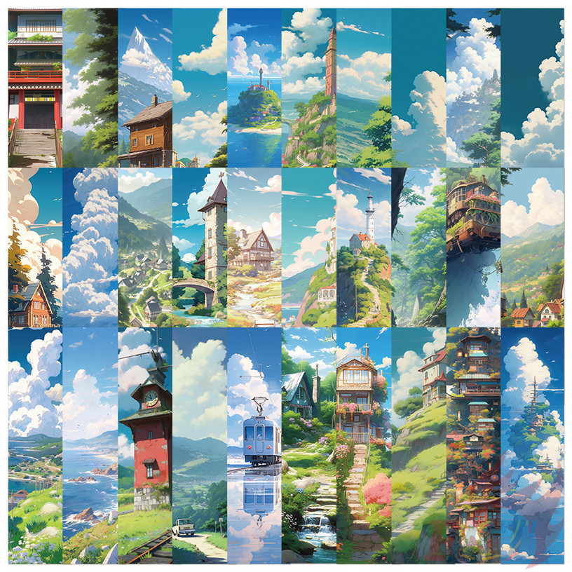 30ชิ้น/เซ็ต※อะนิเมะทิวทัศน์บุ๊คมาร์ค※แฟชั่นหนังสือเครื่องหมายหน้าเครื่องเขียนโรงเรียนอุปกรณ์สํานักงาน