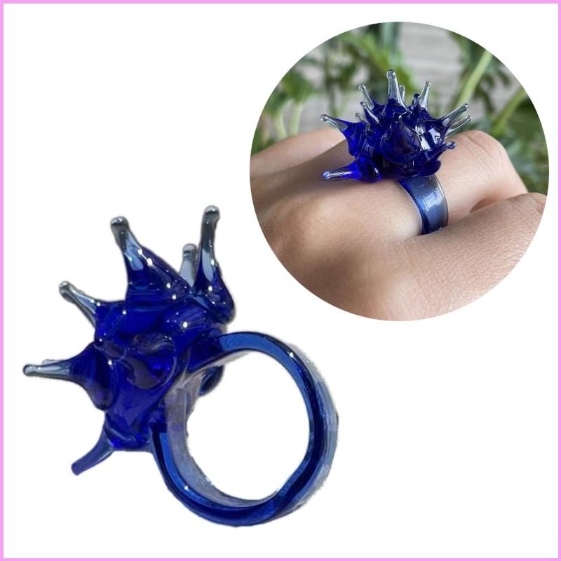 INF Handcrafted Artic เรซิ่น Sea Urchin ตกแต่งแหวนอเนกประสงค์เรซิ่น Sea Urchin แหวนอุปกรณ์เสริม Char