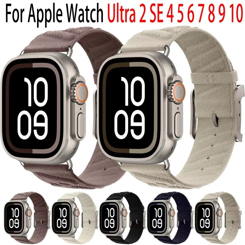 ไนลอน Ocean สําหรับ Apple Watch Ultra3 2 SE 11 10 9 8 7 6 5 4 En Mer band Bleu Nuit สําหรับ iWatch 49/46 มม.42 มม.45 มม.