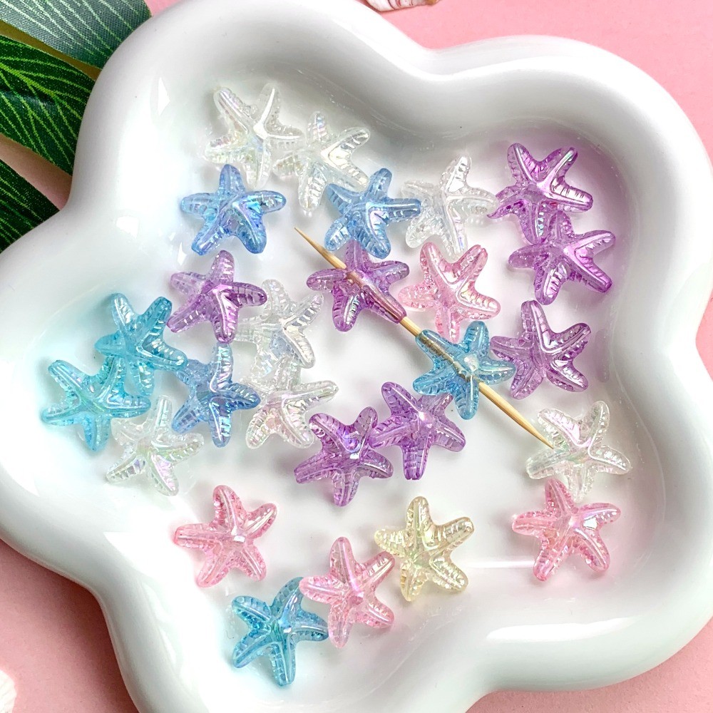 20ชิ้น/ 20มิลลิเมตรอะคริลิสีปลาดาวเข็มขัดเครื่องประดับพาร์ทิชันลูกปัดสําหรับเครื่องประดับ ทําเอง พวงกุญแจโซ่โทรศัพท์มือถืออุปกรณ์ผลิต