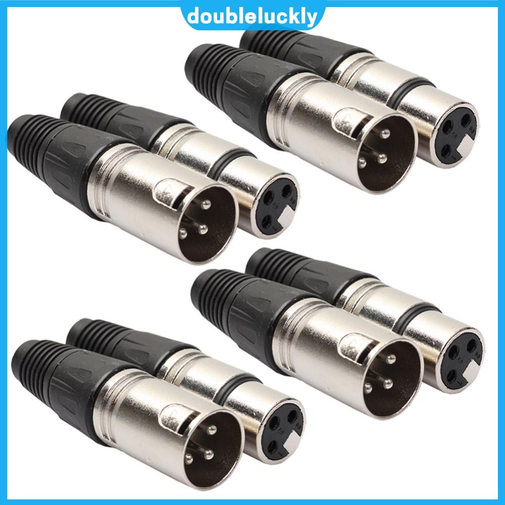 🔥Hot🔥 8Pcs 4 Male 4 Female XLR 3Pin Connector ตัวเชื่อมต่อสายสัญญาณเสียง ปลั๊กไมโครโฟน