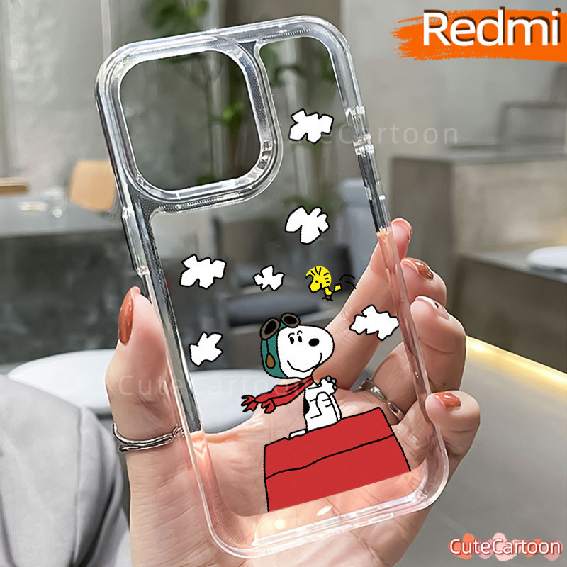 น่ารัก Pilot-Snoopy PC กรณี Redmi Note-13 Pro Redmi 12 13C 9C 12C 10C A3 10A 13 11 9 10 Glossy Guys 