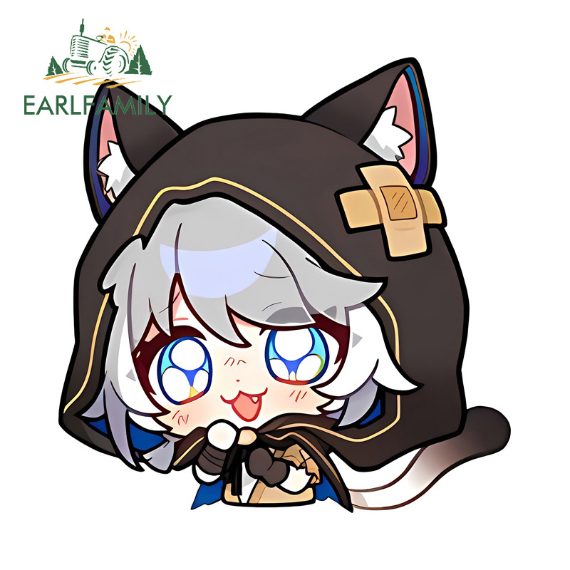 EARLFAMILY HSR Cipher สติกเกอร์รถ Kawaii Occlusion Scratch Racing Drifting กระจกมองหลังกระจกสเก็ตบอร
