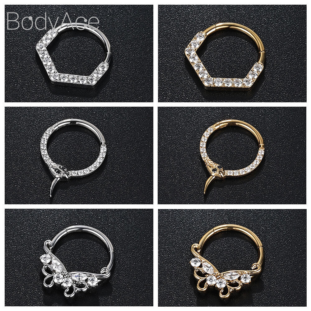 Bodyace 1 Pc Stianless แหวนจมูกเหล็ก 16G รูปที่ 5