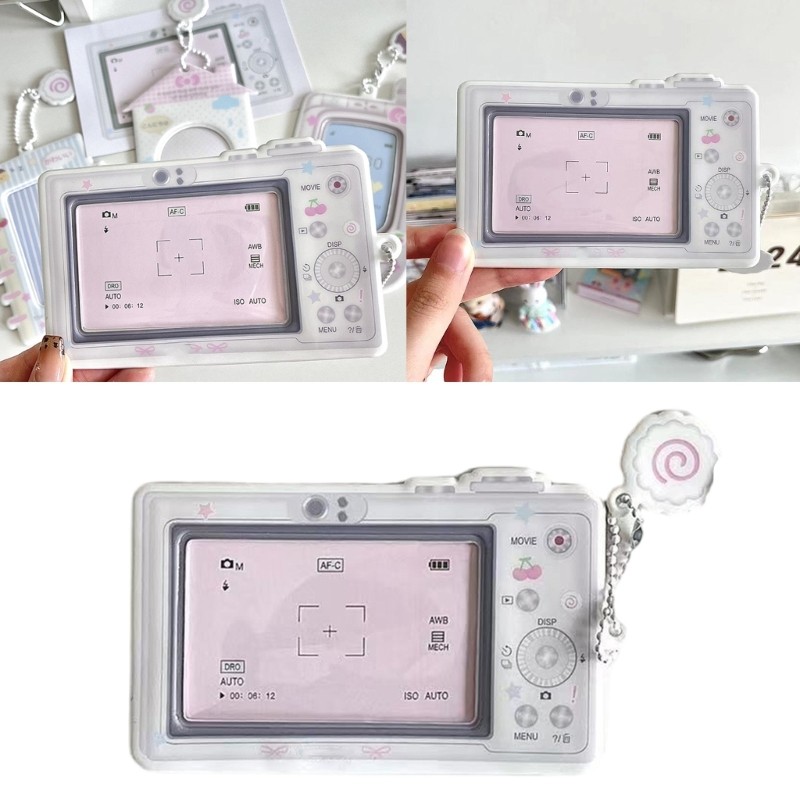 Mo* PVC Photocard Sleeve 3Inch Card Holder with Chain Charm for Women Handbag Charm