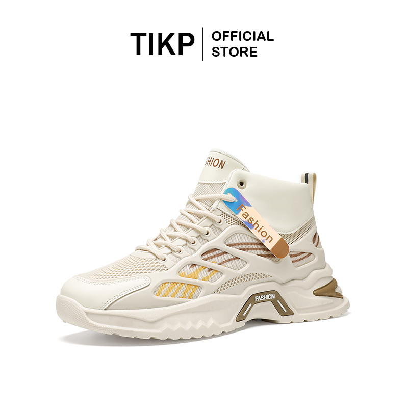 TIKP รองเท้าผู้ชายอินเทรนด์ Breathable High-Top รองเท้าผู้ชายเพิ่มความสูงรองเท้ากีฬาลําลอง & F6666 ไซส์ 39-44