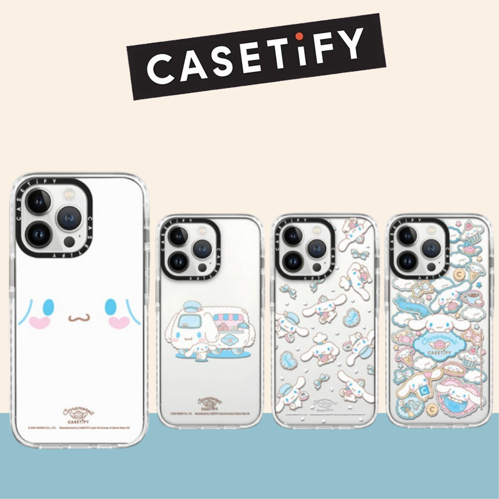 Casetify Big Face Cinnamoroll ปกป้องกรณีโทรศัพท์อ่อนสําหรับ iPhone 16 Pro Max 16 Plus 15 Pro Max 14 13 12 11 Pro Max XR IX กรณีห่อกันกระแทกด้านหลังปลอก
