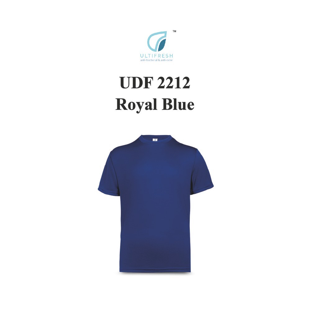 .my Ultifresh UDF2212 Royal Blue Performance ไมโครไฟเบอร์ Dri-Fit Anti-Bacterial Anti-กลิ่นลูกเรือคอ