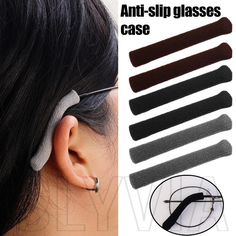 ขาแว่นตากันลื่นแบบถัก 1 คู่ - ที่ใส่ที่เกี่ยวหู - นุ่มยืดหยุ่นสูงป้องกันการตก - อุปกรณ์ยึดแว่นตา - ปลอกเท้าขาแว่นตา