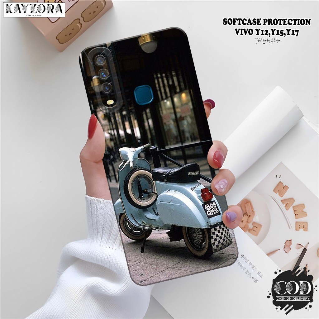 เคส VIVO Y12/Y15/Y17 ล่าสุด - เคสแฟชั่น Vespa - เคส VIVO Y12/Y15/Y17 Softcase - ซิลิโคนกล้อง Pro - เ